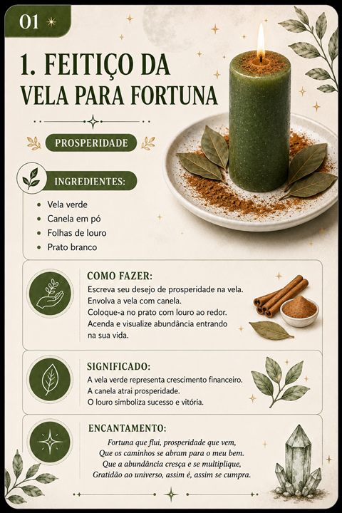 Card de amostra: Feitiço da Vela para Fortuna